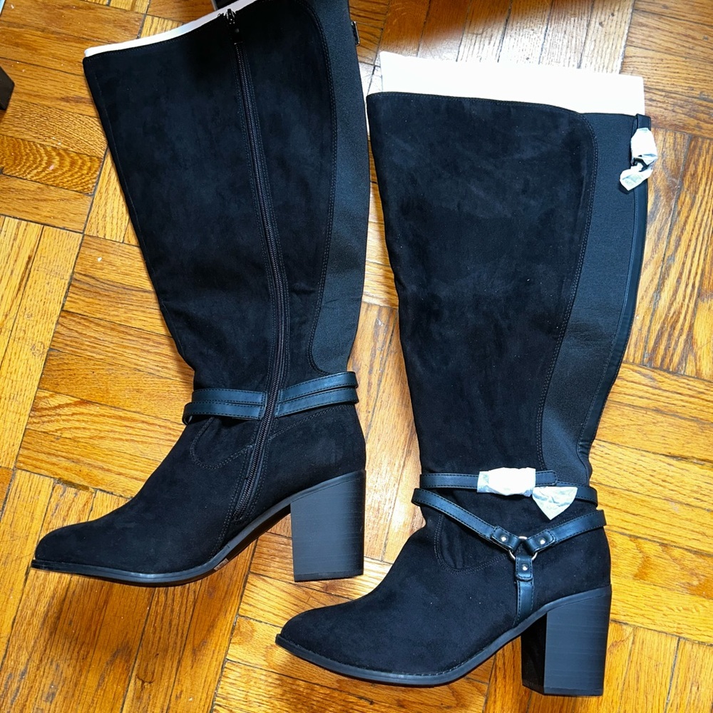 Torrid black knee length boots size 11W